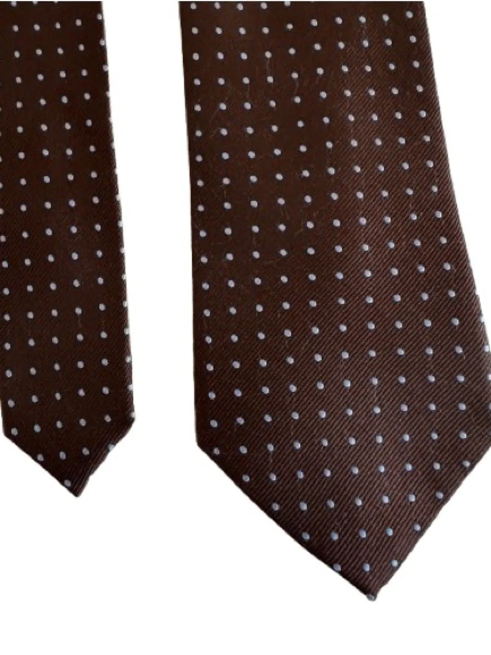 Merona Brown with Blue Microdot Design Silk Men's Tie for Office/Dress Occasion
